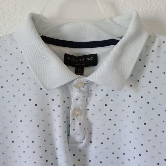 Banana Republic Men's Dress Polo Patterned Short Sleeve Tee size Medium - Picture 7 of 10